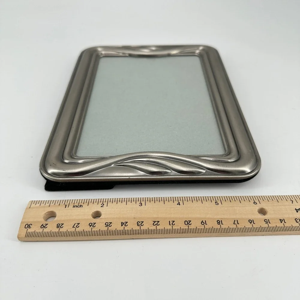 Elegant Silver Tone‎ Metal 5x7 Photo Frame Ornate Swirl Design Tabletop Display